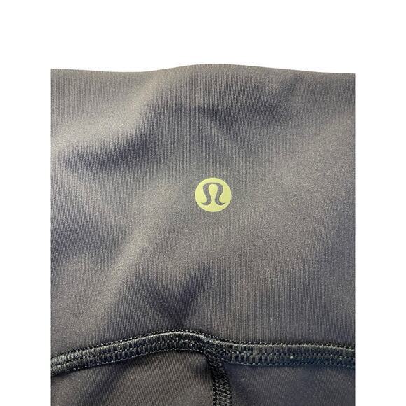 EUC Lululemon Women 2‎ Train Times 7/8 Pant Midnight Navy Blue Solid Color Mesh - Picture 12 of 17